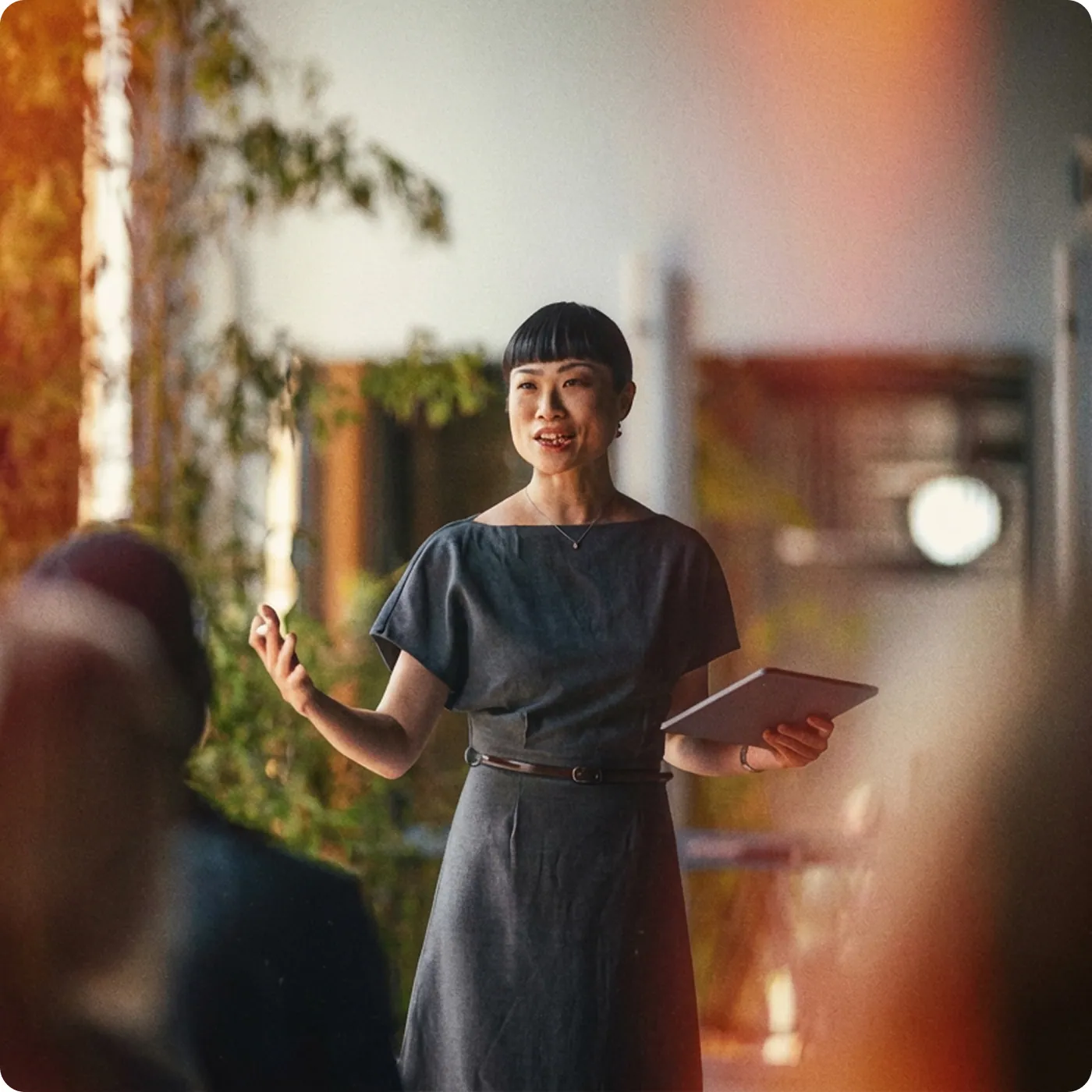 Woman presenting to a group